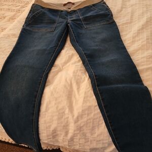 No Boundaries Dark Blue Jeggings with Gr Waistband
